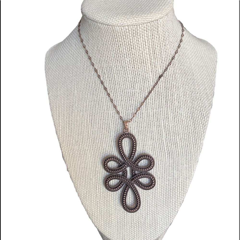 Unique Twisted Medallion Antique Gold Necklace